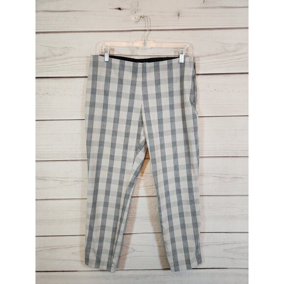 A New Day Womens Multicolor Plaid Side Zip Mid Rise Skinny Cropped Pants Size 12 - Picture 1 of 7